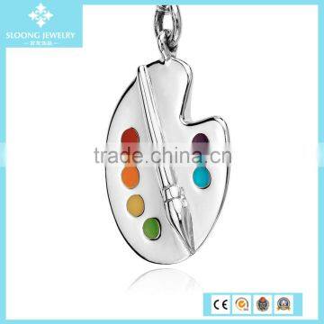 Pendant Jewelry Charm Color Painters Pallette Charm in Sterling Silver