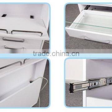 White Wooden UV Sterilization Beauty Nail Salon Trolley photo-3