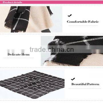 Top Quality!!! Fashion Women Warm Winter Stripe Black Wrap Shawl Blanket Scarf photo-6