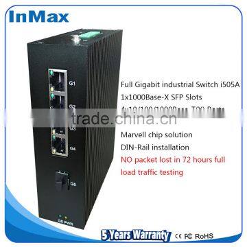 Supply OEM service 5 port full gigabit network industrial switch unmanaged network switch 10/100/1000Mbps i505A