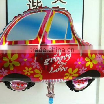 Lovely little printed balloon, red foil/aluminum balloon, helium red car balloon for baby