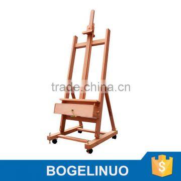 in stock 62*66*180(270)cm professional wood artist easel with four wheels