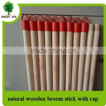 Natural wooden broom handle with italian screw & end kinds of caps