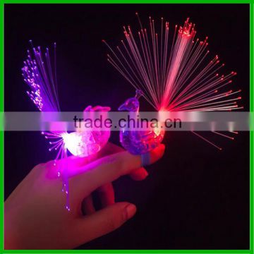 New Product Plastic Peacock Finger Ring Party Glow LED Rings