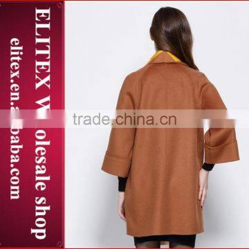 2015 HOT Fashion Yellow Sexy Woman Cashmere Overcoat Winter Dress photo-4