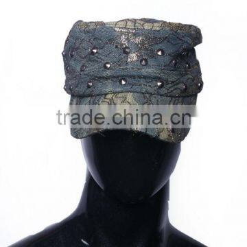 Most popular fashion design workable price rivet lace cowboy cool hat