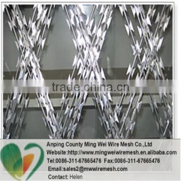 Flat concertina razor wire /stainless steel razor wire