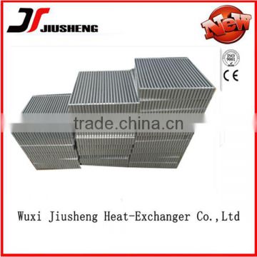 Vacuum brazed air cooled aluminum cooler core in heat exchanger