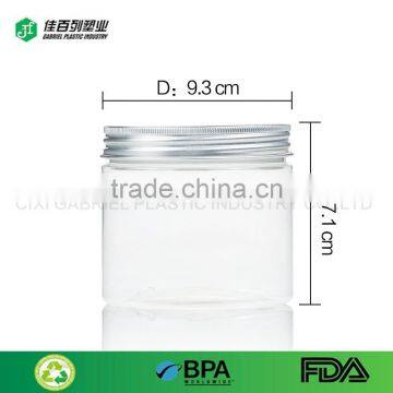 Top selling plastic pet clear jar empty 300ml elegant cosmetic jars