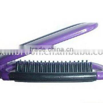 foldable hair brush comb mirror set