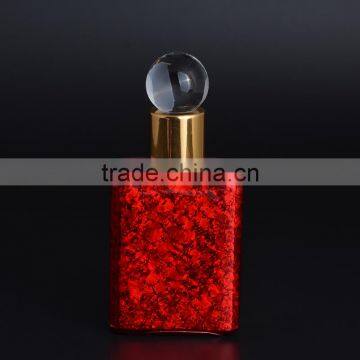 Square Shaped UV Crakle Colored Essential Oil Bottle Empty Refillable Glass Perfume Bottles 15ml With Glass Stick Stopper photo-4