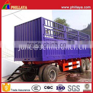 40T 50T 3 Axle Steel Fence Truck Trailer Tri-Axle Cargo Drawbar Towing Full Trailer photo-6