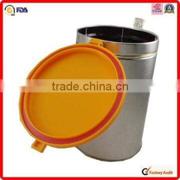 Silver Printing Metal Customed Coffee Tin Can With Throat Cap photo-3