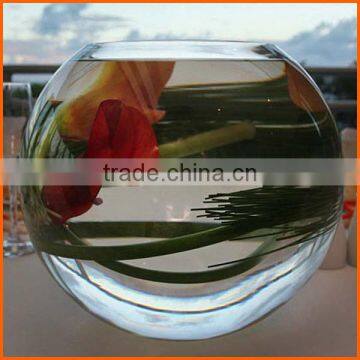 Clear high quality hand blown glass fish bowl