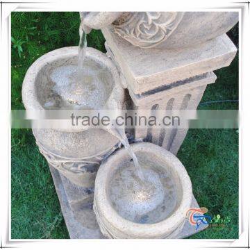 Three Urn Jar Water Feature Led Light Fountain photo-3