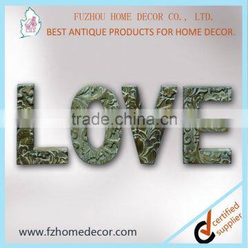 Customized thick wooden carved letters decorative LOVE letter