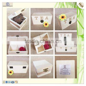 Wholesale Antique Hinged Ornaments Wooden Tea Chests Boxes photo-6