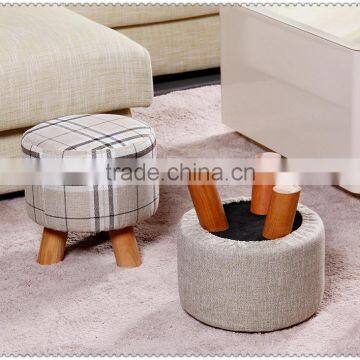 Trade Assurance Mini Cute Wooden Stools for Kids Linen Chair Wholesale photo-4