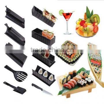 Sushi Maker Kit 10 Pieces Complete Home Sushi Making Kit DIY Easy Chef Set Rice Roll Mold Roller Cutter