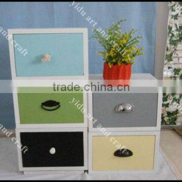 Unique Design Home Decorative Furniture Colorful Wooden DIY Storage Cabinet, Easy to Move photo-3