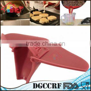 NBRSC Red Silicone Pouring Spout Clip on Easy Pour Spout for Pots and Bowls photo-5