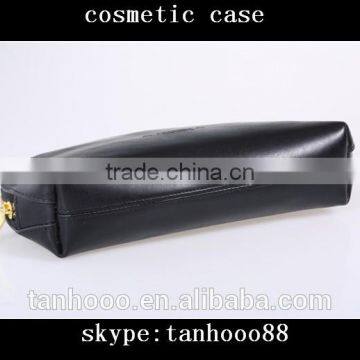High Quality Black Shell Shape Makeup Case Leather Cosmetic Bag Case