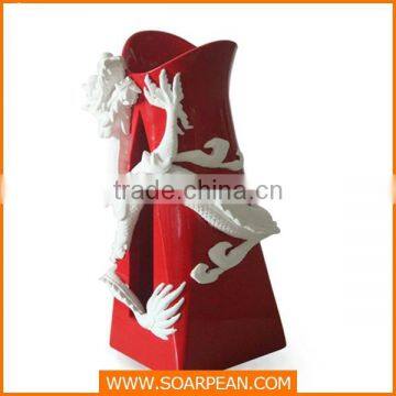 Office Decorative Fiberglass Chinese Rragon Flower Pot photo-4
