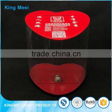 Red Color Custom Wholesale Acrylic Money Donation Box photo-5