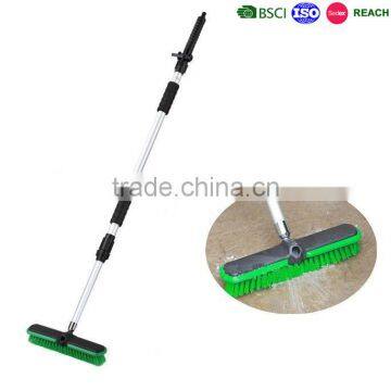 telescopic water flow through garden brushes, outdoor sweeping brush