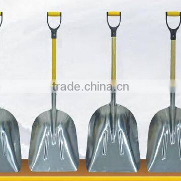 High quality, different size, fiberglass/wood handle, Aluminum Grain/Snow Scoop Shovel