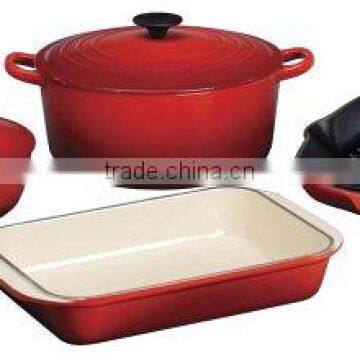 4 CAST IRON ENAMELED COOKWARE ITEMS IN USA/EU/CANADA