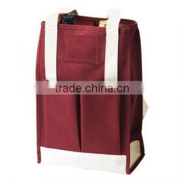 True Fabrications Canvas 2-Bottle Wine Tote and Wine Bag, Burgundy