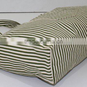 Canvas Tote Bag With One Color Stripe Print All Over With Canvas Self Handle photo-3