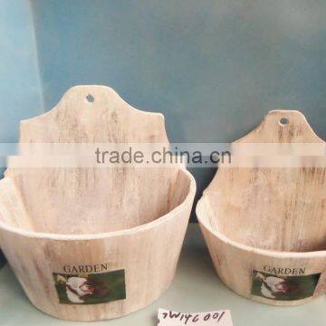 Hanging Wooden garden flower pot and planter