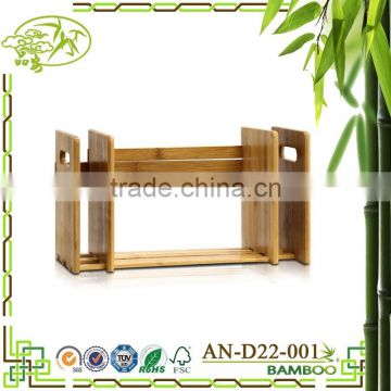 Aonong bamboo flexible storage rack/adjustable table top bookshelf