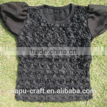 Wholesale Baby Clothes Blue Rosettes Baby Tank Tops Pettitop Ruffle Shirts Toddler photo-2