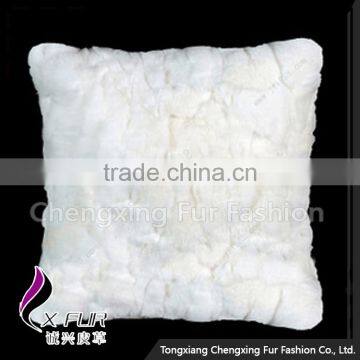 CX-D-22B Wholesale Price Cheap And Fine Genuine Rabbit Fur Pillow Case Cushion Cover photo-4
