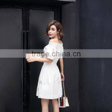 Maxnegio Short Dress With Embriodery for Ladies Summer White Dress photo-5