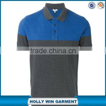 Grey and blue cotton color combination polo shirt for men wholesale