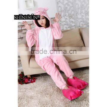 New Winter Unisex Men Women Adult Pajamas Cosplay Costume Cartoon Animal Pig Sleepwear photo-4