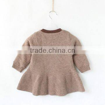 Baby Girls Woolen Knitted Dress With Fleece Lining photo-2