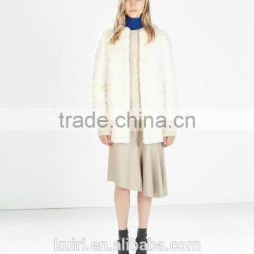 China garments factory winter fake fur coat woman lady rabbit fur long over coat