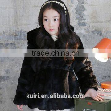 New 2016 Fashion Children's Faux Fur Coat Baby Girls Autumn and Winter Warm Thick Long HoodedFaux Fur Outwear Jackets photo-4