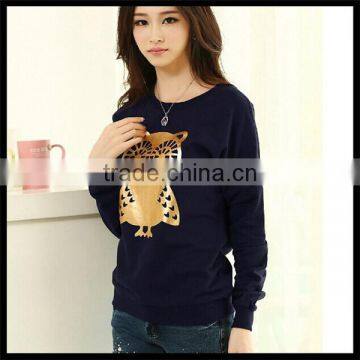 Spring New Design European Style Vogue Owl Printed Crewneck Sweatshirt,women Wear Sweatshirt photo-4