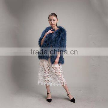 Myfur Lake Green Winter Genuine Raccoon Fur Coat For Women photo-2