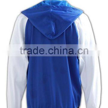 China Manufacture High Quality Fashion Blue Baseball Hooded Sweatshirts photo-4