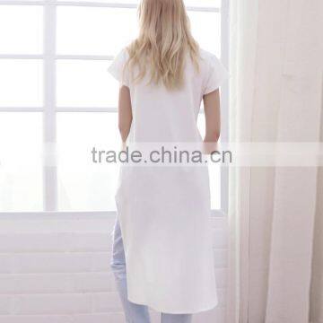 Sleeve Women's Long Sleeve Short Front Long Back t Shirt photo-5