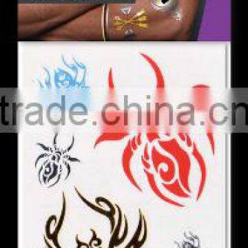 mini Adult Flash Temporary Tattoo oem gold and silver body fashion tattoos sticker