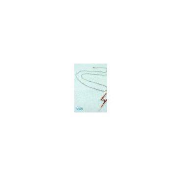 Tin Alloy Rhodium Bangkok Jewelry Costume Mixed Metal Necklace for Anniversary