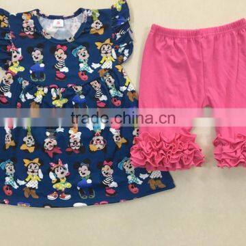 Cute Baby Girls Summer Ruffle Short Set Back To School Girl Wholesale Children's Boutique Clothing